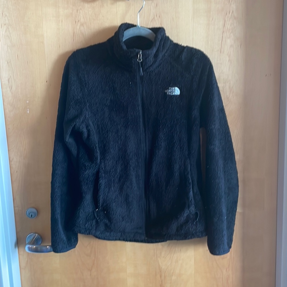 Fuzzy Black Northface Zip-Up size M- Very Worn